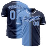 Custom Fade Baseball Jersey - Navy Light Blue White Authentic Fashion Design Custom Navy Light Blue-White Authentic Fade