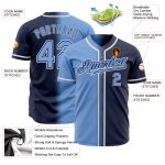 Custom Fade Baseball Jersey - Navy Light Blue White Authentic Fashion Design Custom Navy Light Blue-White Authentic Fade - Image 2