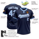 Custom Navy Light Blue White Unisex Softball Jersey - Two-Button Design, Soft Fabric, Perfect for Team Sports Custom Navy - Image 3
