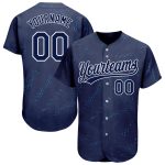 Custom Navy-Black 3D Pattern Authentic Baseball Jersey for Men Custom Navy Navy-Black 3D Pattern Design Authentic Baseball
