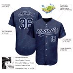 Custom Navy-Black 3D Pattern Authentic Baseball Jersey for Men Custom Navy Navy-Black 3D Pattern Design Authentic Baseball - Image 3