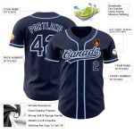 Custom Navy Light Blue Baseball Jersey - Authentic Design for Fans Custom Navy Navy-Light Blue Authentic Baseball Jersey - Image 3