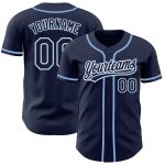 Custom Navy Light Blue Baseball Jersey - Authentic Design for Fans Custom Navy Navy-Light Blue Authentic Baseball Jersey