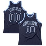 Custom Navy Light Blue Basketball Jersey Authentic Throwback Style 8123 Custom Navy Navy-Light Blue Authentic Throwback Basketball