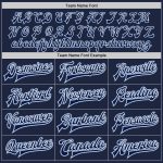 Custom Navy Light Blue Varsity Letterman Bomber Jacket Full-Snap Custom Navy Navy-Light Blue Bomber Full-Snap Varsity Letterman - Image 4