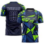 Custom Navy and Neon Green Soccer Uniform Jersey - Sublimation Print Custom Navy Navy-Neon Green Sublimation Soccer Uniform