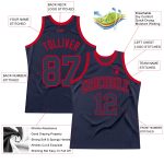 Navy-Red Custom Authentic Throwback Basketball Jersey - Personalized Team Apparel Custom Navy Navy-Red Authentic Throwback - Image 2