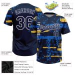Custom Royal Navy Two-Button Unisex Softball Jersey - Comfortable Team Sports Apparel Custom Navy Navy Royal-Gold Two-Button - Image 3