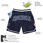 Custom Navy White Throwback Basketball Shorts - Authentic Basketball Gear Custom Navy Navy-White Authentic Throwback Basketball - Image 2