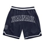 Custom Navy White Throwback Basketball Shorts - Authentic Basketball Gear Custom Navy Navy-White Authentic Throwback Basketball