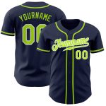 Custom Navy Neon Green White Authentic Baseball Jersey Style 6286 | Personalized Sports Apparel Custom Navy Neon Green-White