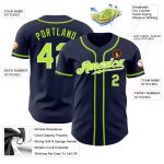 Custom Navy Neon Green White Authentic Baseball Jersey Style 6286 | Personalized Sports Apparel Custom Navy Neon Green-White - Image 3