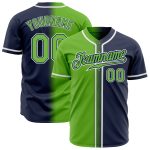 Custom Neon Green White Authentic Fade Baseball Jersey - Navy Fashion Jersey Custom Navy Neon Green-White Authentic Fade