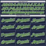 Custom Neon Green White Authentic Fade Baseball Jersey - Navy Fashion Jersey Custom Navy Neon Green-White Authentic Fade - Image 4