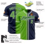 Custom Neon Green White Authentic Fade Baseball Jersey - Navy Fashion Jersey Custom Navy Neon Green-White Authentic Fade - Image 2