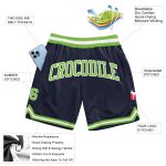 Custom Navy Neon Green White Basketball Shorts Authentic Throwback Style Custom Navy Neon Green-White Authentic Throwback - Image 2
