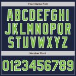 Custom Neon Green-White Two-Button Unisex Softball Jersey in Navy Custom Navy Neon Green-White Two-Button Unisex Softball - Image 5