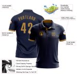 Navy Performance Golf Polo Shirt - Custom Old Gold Design for Men Custom Navy Old Gold Performance Golf Polo Shirt - Image 3