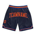 Navy Orange-Royal Custom Authentic Basketball Shorts | Throwback Style Custom Navy Orange-Royal Authentic Throwback Basketball