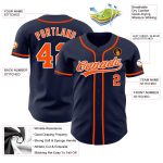 Custom Navy Orange Authentic Baseball Jersey | Personalized Sports Apparel Custom Navy Orange-White Authentic Baseball Jersey - Image 3