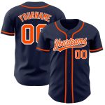 Custom Navy Orange Authentic Baseball Jersey | Personalized Sports Apparel Custom Navy Orange-White Authentic Baseball Jersey