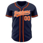 Custom Navy Orange Authentic Baseball Jersey | Personalized Sports Apparel Custom Navy Orange-White Authentic Baseball Jersey - Image 2