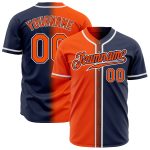 Navy Orange White Custom Fade Fashion Baseball Jersey - Authentic Design Custom Navy Orange-White Authentic Fade Fashion