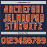 Navy Orange White Custom Fade Fashion Baseball Jersey - Authentic Design Custom Navy Orange-White Authentic Fade Fashion - Image 3