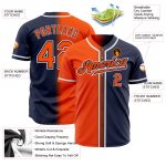 Navy Orange White Custom Fade Fashion Baseball Jersey - Authentic Design Custom Navy Orange-White Authentic Fade Fashion - Image 2