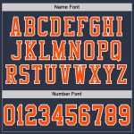 Custom Navy Orange White Football Jersey - Authentic Mesh Design Custom Navy Orange-White Mesh Authentic Football Jersey - Image 4