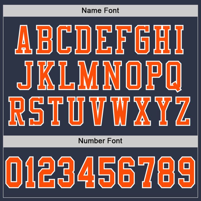 Custom Navy Orange White Football Jersey - Authentic Mesh Design Custom Navy Orange-White Mesh Authentic Football Jersey - Image 4