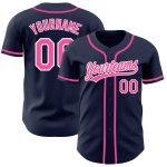 Authentic Custom Baseball Jersey - Navy Pink White Design for Fans Custom Navy Pink-White Authentic Baseball Jersey