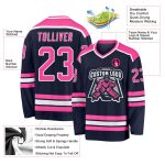 Navy Pink-White Custom Hockey Jersey for Men and Women - Personalized Sportswear Custom Navy Pink-White Hockey Jersey - Image 3