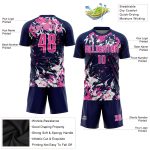 Custom Navy Pink White Soccer Jersey Sublimation Uniform for Team Sports Custom Navy Pink-White Sublimation Soccer Uniform - Image 3