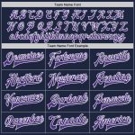 Navy Purple White Custom Varsity Letterman Bomber Jacket Full-Snap Custom Navy Purple-White Bomber Full-Snap Varsity Letterman - Image 4