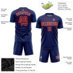 Custom Sublimation Soccer Uniform Jersey in Navy Red-Cream Custom Navy Red-Cream Sublimation Soccer Uniform Jersey - Image 3