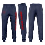 Navy Red Custom Fleece Sweatpants for Men - Comfortable Jogger Style Custom Navy Red Fleece Jogger Sweatpants