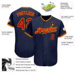 Custom Navy Red Gold Baseball Jersey - Authentic Design for Fans and Players Custom Navy Red-Gold Authentic Baseball Jersey - Image 3
