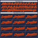 Custom Navy Red Gold Baseball Jersey - Authentic Design for Fans and Players Custom Navy Red-Gold Authentic Baseball Jersey - Image 4