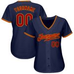 Custom Navy Red Gold Baseball Jersey - Authentic Design for Fans and Players Custom Navy Red-Gold Authentic Baseball Jersey - Image 2