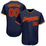 Custom Navy Red Gold Baseball Jersey - Authentic Design for Fans and Players Custom Navy Red-Gold Authentic Baseball Jersey