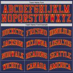 Custom Authentic Throwback Basketball Jersey - Navy Red Gold Design Custom Navy Red-Gold Authentic Throwback Basketball Jersey - Image 4