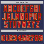 Custom Authentic Throwback Basketball Jersey - Navy Red Gold Design Custom Navy Red-Gold Authentic Throwback Basketball Jersey - Image 3