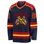 Custom Navy Red Gold Hockey Jersey for Men Women Personalized Team Apparel Custom Navy Red-Gold Hockey Jersey - Image 2