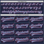 Custom Authentic Baseball Jersey in Navy and Red-Light Blue Colors Custom Navy Red-Light Blue Authentic Baseball Jersey - Image 4