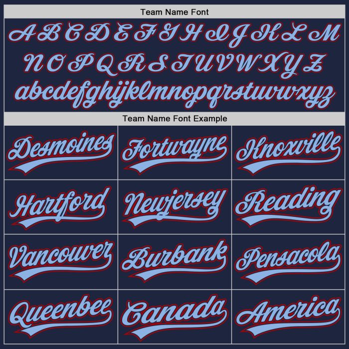 Custom Authentic Baseball Jersey in Navy and Red-Light Blue Colors Custom Navy Red-Light Blue Authentic Baseball Jersey - Image 4