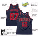 Custom Authentic Basketball Jersey - Navy Red Old Gold Throwback Design Custom Navy Red-Old Gold Authentic Throwback Basketball - Image 2