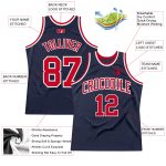 Custom Red White Navy Basketball Jersey Authentic Throwback - Personalized Sports Apparel Custom Navy Red-White Authentic - Image 2