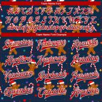 Custom Christmas 3D Bomber Varsity Letterman Jacket in Navy Red-White Custom Navy Red-White Christmas 3D Bomber Full-Snap - Image 4