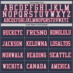 Custom Throwback Football Jersey - Navy Red White Mesh Authentic Design Custom Navy Red-White Mesh Authentic Throwback Football - Image 3